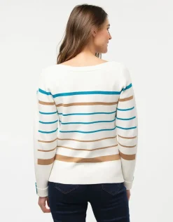 Online Pull marinière écru lagon Pulls|Maille
