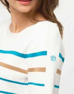 Online Pull marinière écru lagon Pulls|Maille