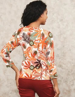 Hot Pull motif blanc orange Pulls|Maille