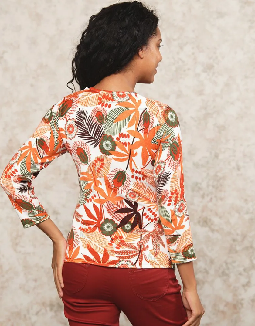 Hot Pull motif blanc orange Pulls|Maille