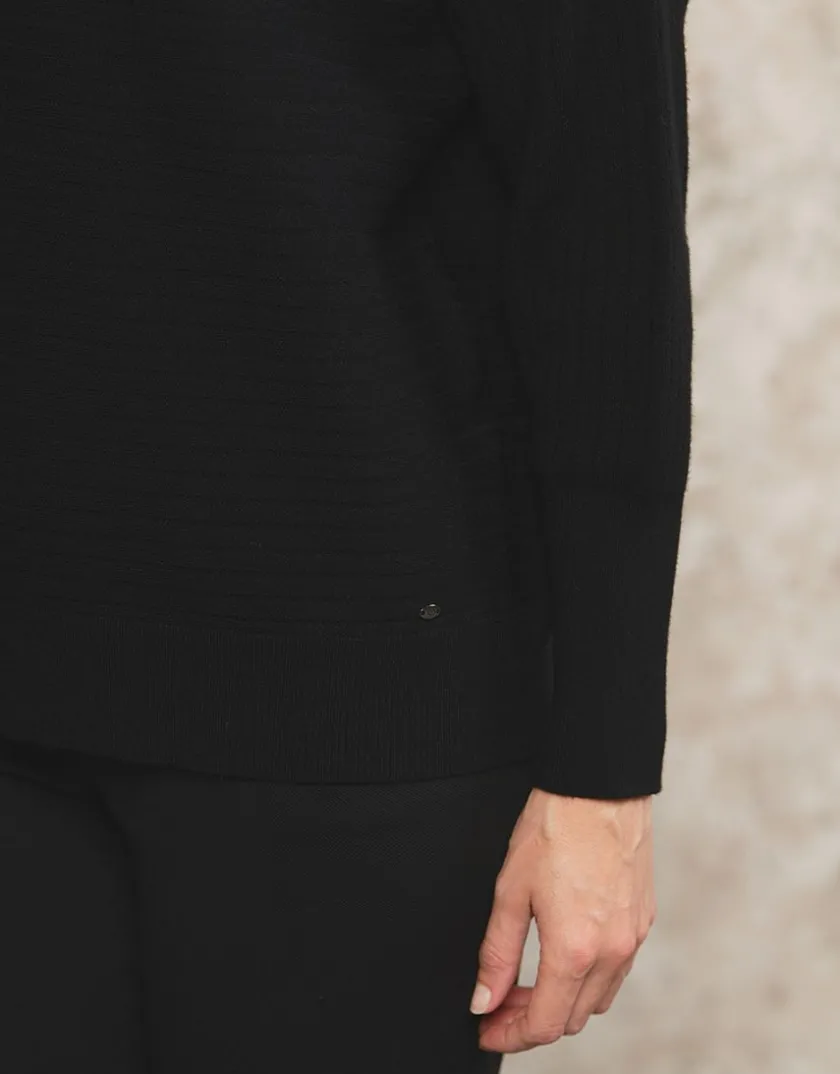 Clearance Pull noir encolure bateau Pulls|Maille