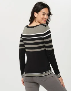 Online Pull noir rayé Pulls|Maille