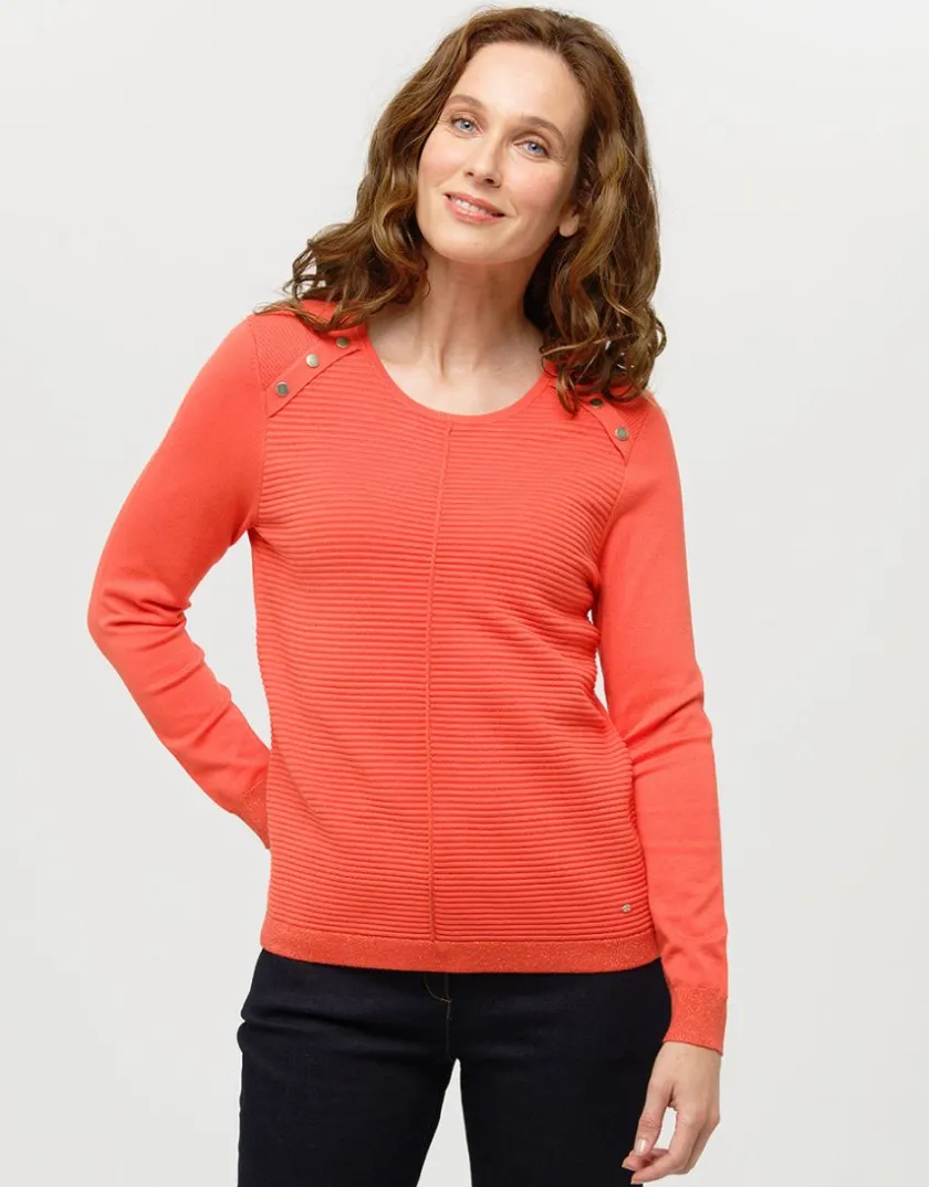 Online Pull orange rayures Pulls|Maille