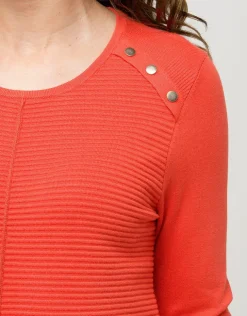 Online Pull orange rayures Pulls|Maille