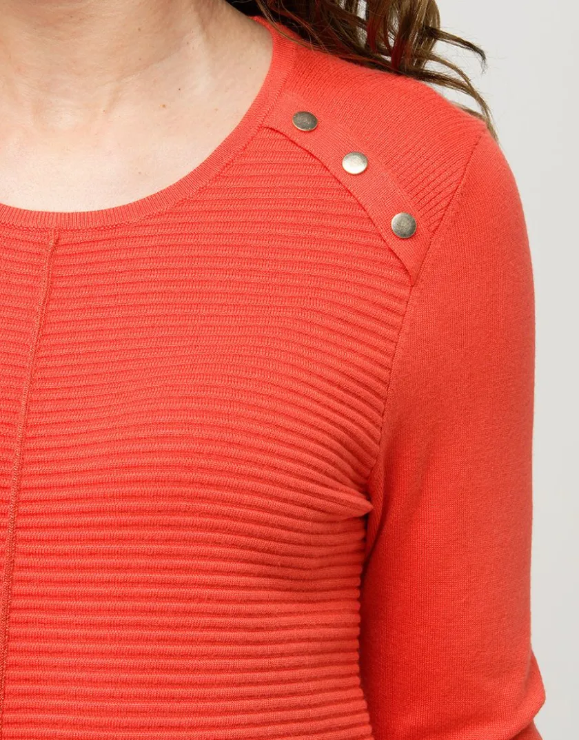 Online Pull orange rayures Pulls|Maille