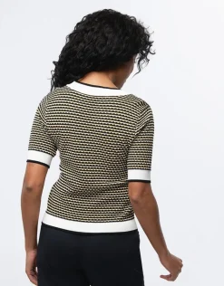 Fashion Pull rayé beige Pulls|Maille