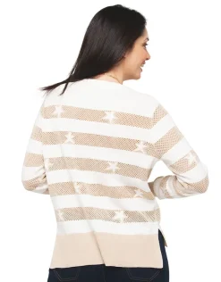 Clearance Pull rayé beige écru Pulls|Maille