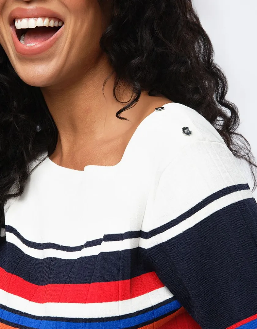 Outlet Pull rayé manches courtes Pulls|Maille