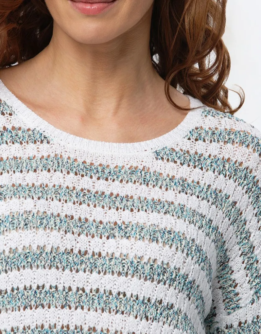 Clearance Pull rayé tilleul Pulls|Maille