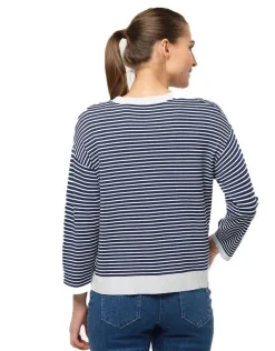 Outlet Pull rayures marine Pulls|Maille
