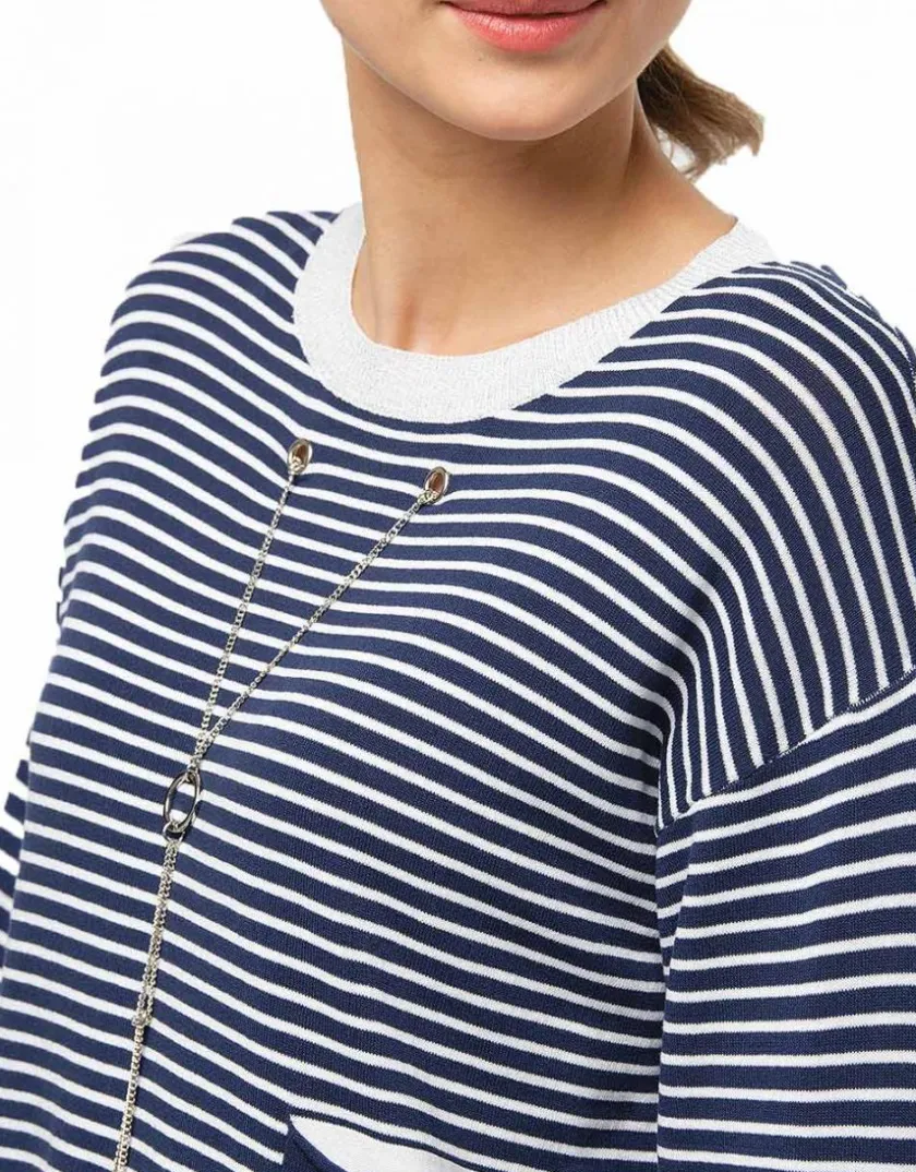 Outlet Pull rayures marine Pulls|Maille