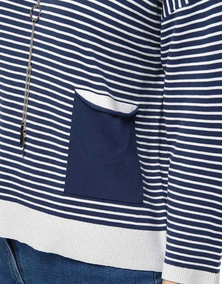 Outlet Pull rayures marine Pulls|Maille