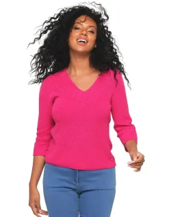 Clearance Pull rose fuchsia irisé Pulls|Maille