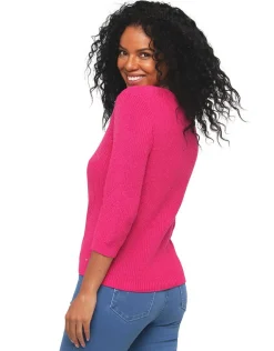 Clearance Pull rose fuchsia irisé Pulls|Maille