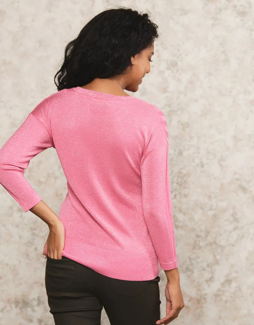 Discount Pull rose métallisé Pulls|Maille
