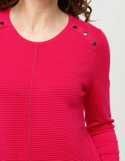 Outlet Pull rose rayures Pulls|Maille