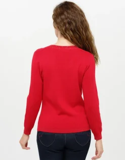 Online Pull rouge col irisé Pulls|Maille