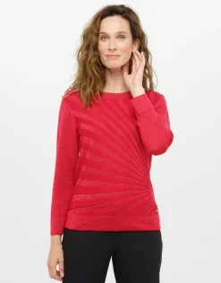 Online Pull rouge col rond irisé Pulls|Maille