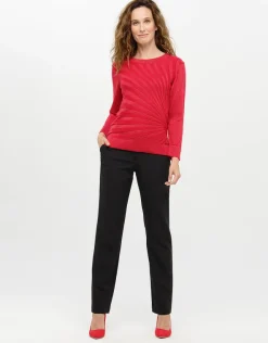 Online Pull rouge col rond irisé Pulls|Maille