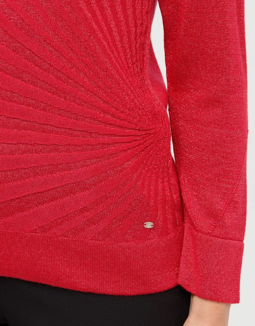 Online Pull rouge col rond irisé Pulls|Maille