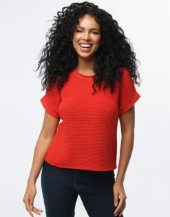 Online Pull rouge manche courte Pulls|Maille