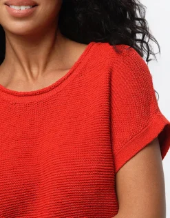 Online Pull rouge manche courte Pulls|Maille