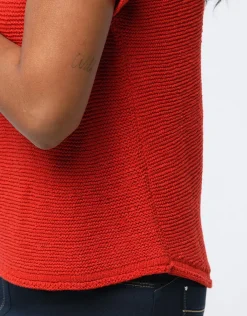 Online Pull rouge manche courte Pulls|Maille