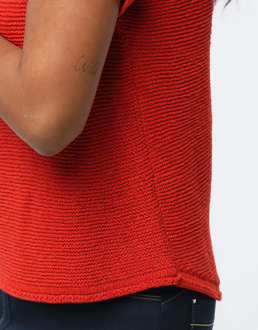Online Pull rouge manche courte Pulls|Maille
