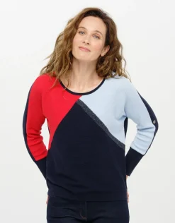 Best Pull tricolore ample Pulls|Maille