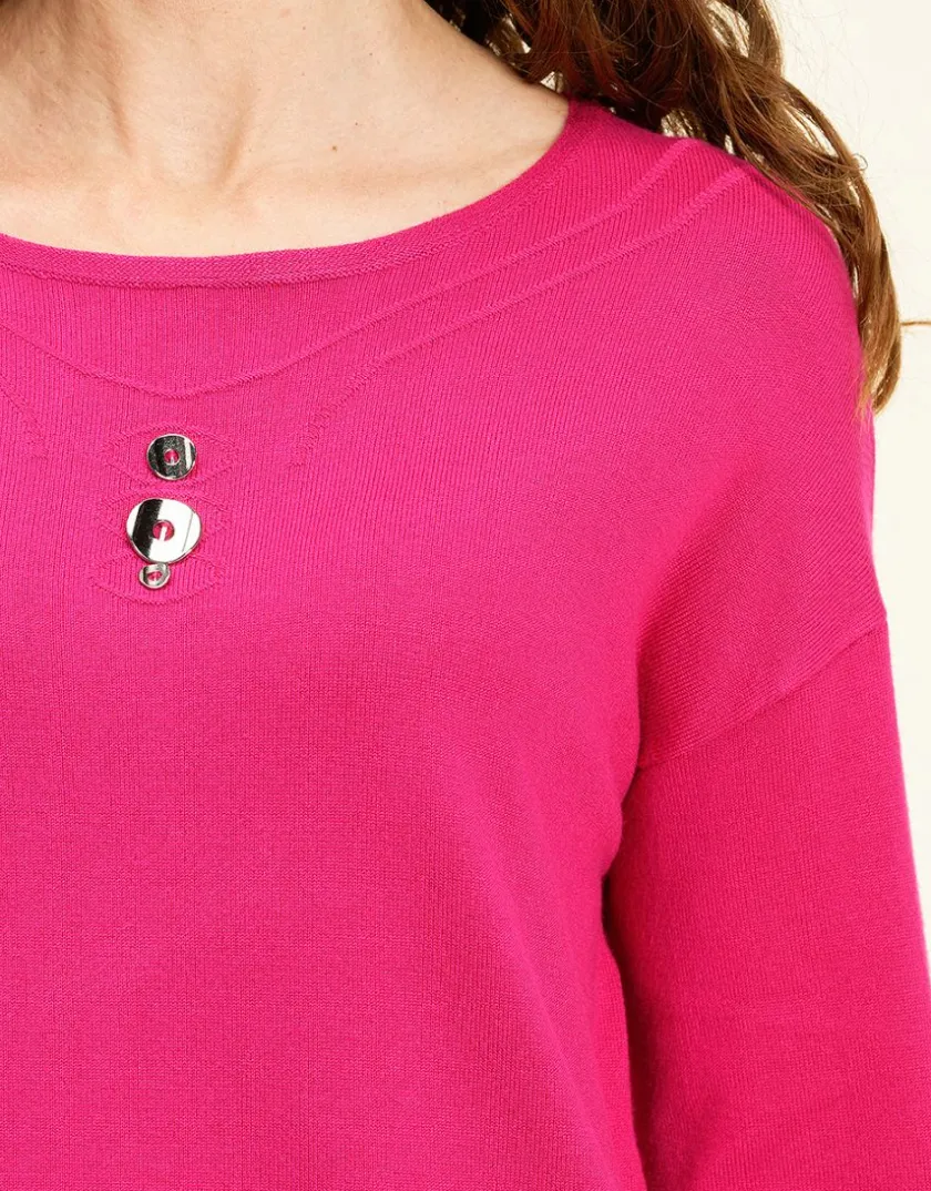 Hot Pull tunique fuchsia Pulls|Maille