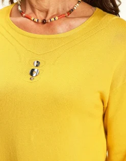 Fashion Pull tunique ocre Pulls|Maille