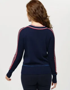 Discount Pull V marine sport chic Pulls|Maille