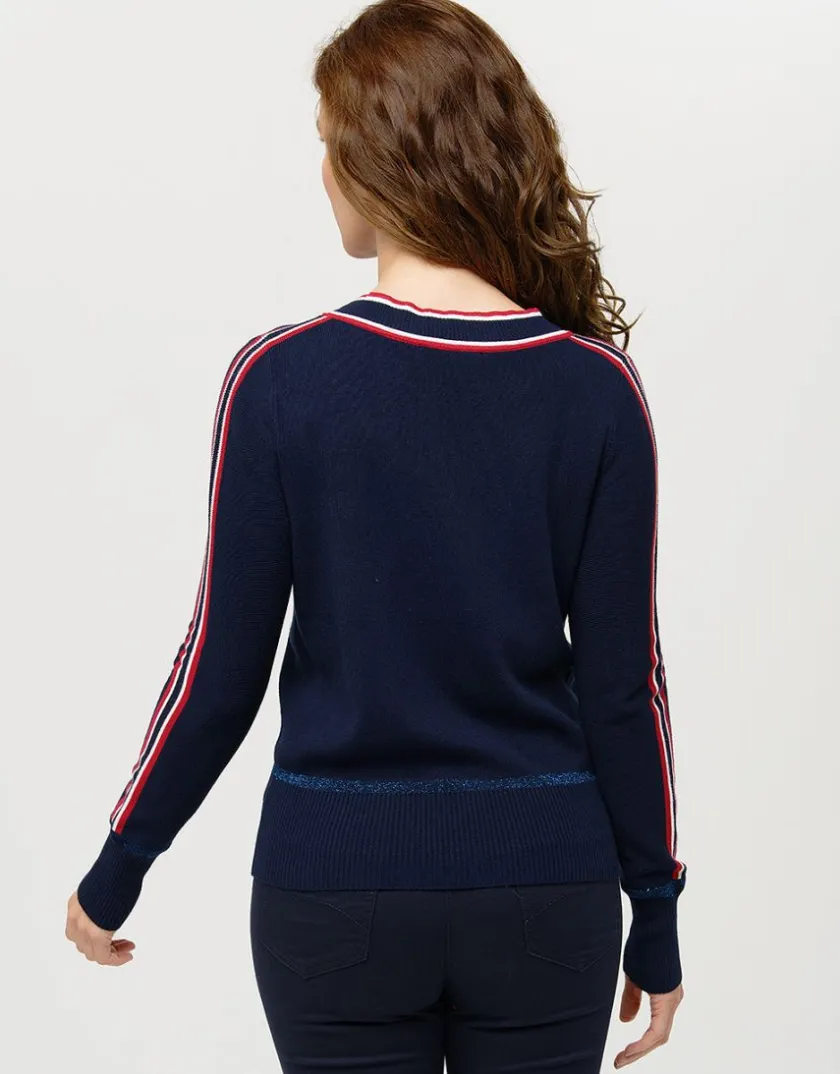 Discount Pull V marine sport chic Pulls|Maille