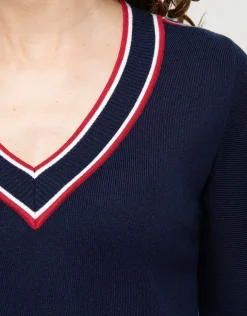 Discount Pull V marine sport chic Pulls|Maille