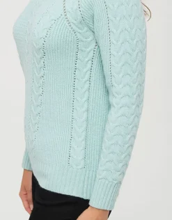 Clearance Pull vert d'eau torsades Pulls|Maille