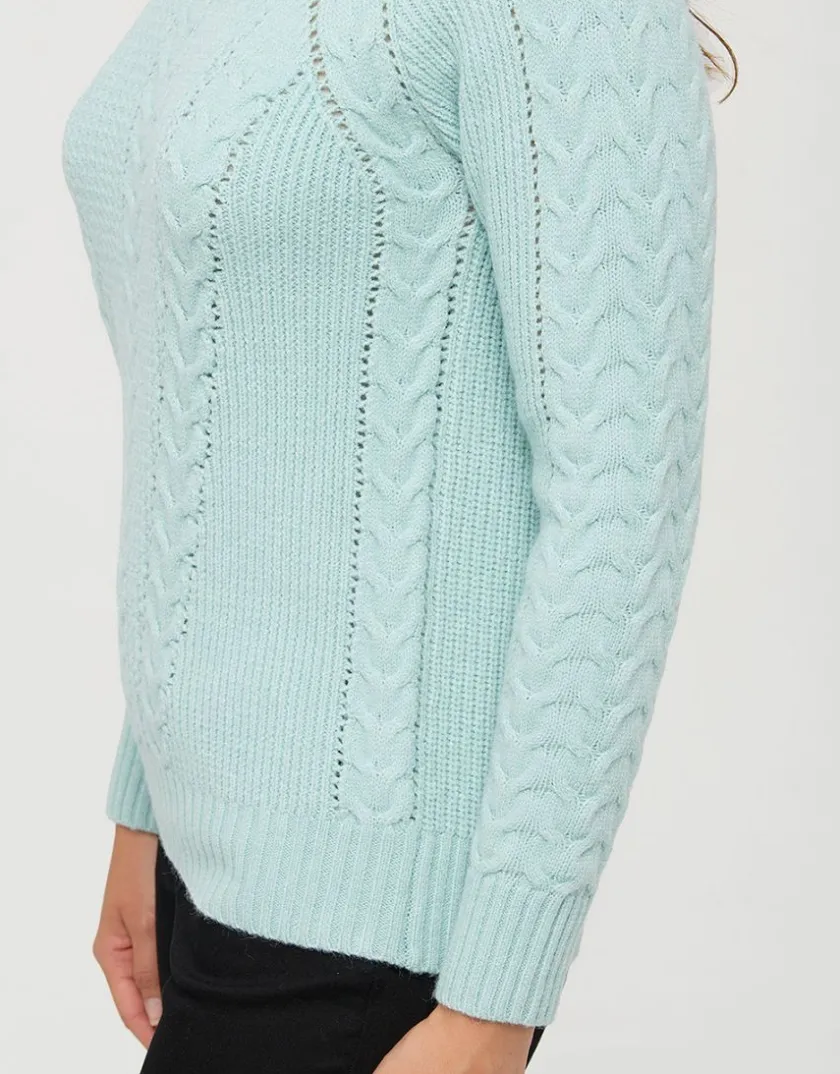 Clearance Pull vert d'eau torsades Pulls|Maille