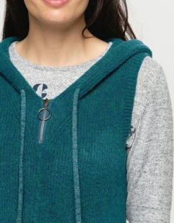 Hot Pull vert sans manches Pulls|Maille
