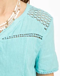 Outlet Robe 100% LIN menthe Robes|Robes & Jupes