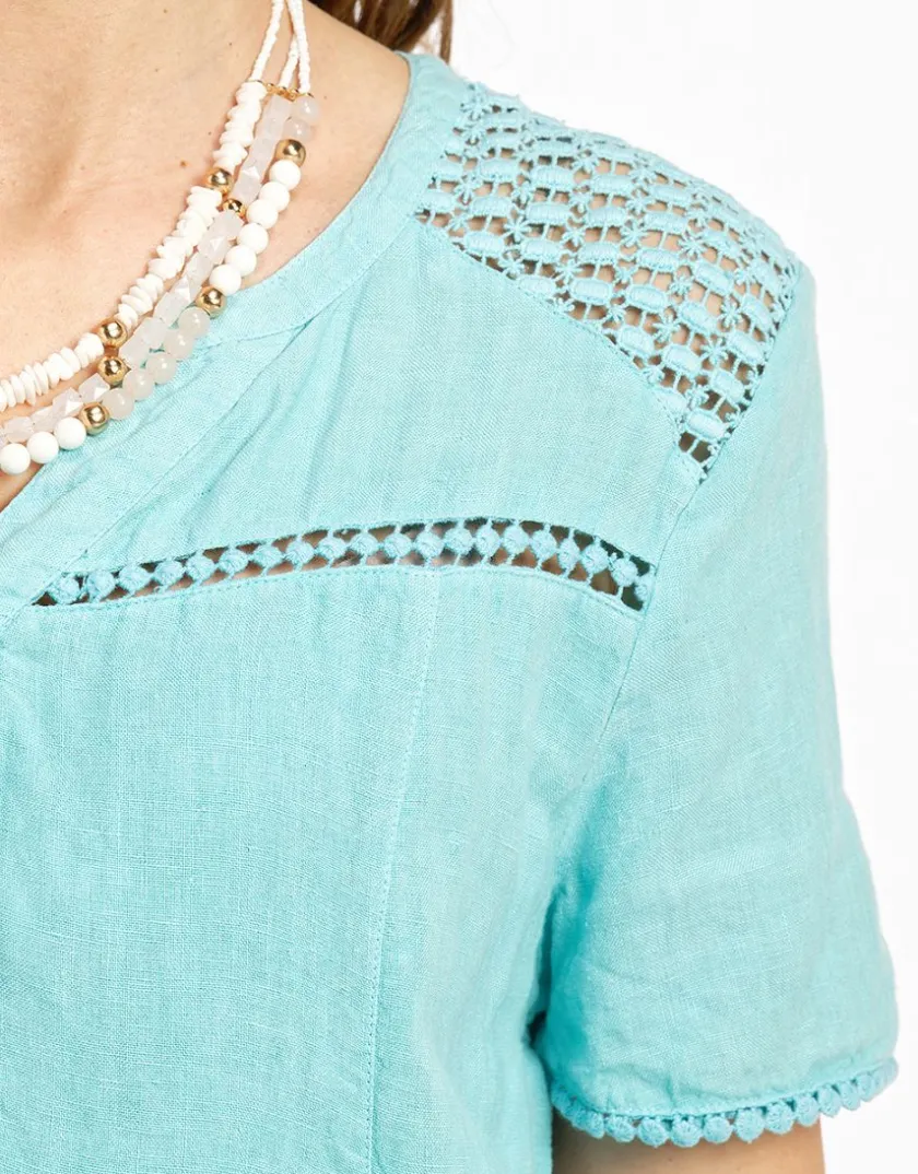 Outlet Robe 100% LIN menthe Robes|Robes & Jupes