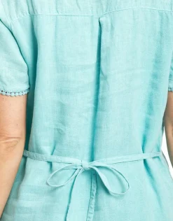 Outlet Robe 100% LIN menthe Robes|Robes & Jupes