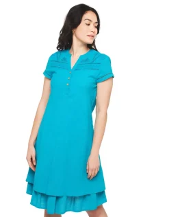 Hot Robe ajourée bleu coton Robes|Robes & Jupes