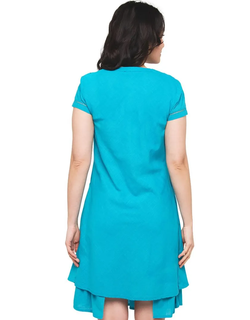 Hot Robe ajourée bleu coton Robes|Robes & Jupes