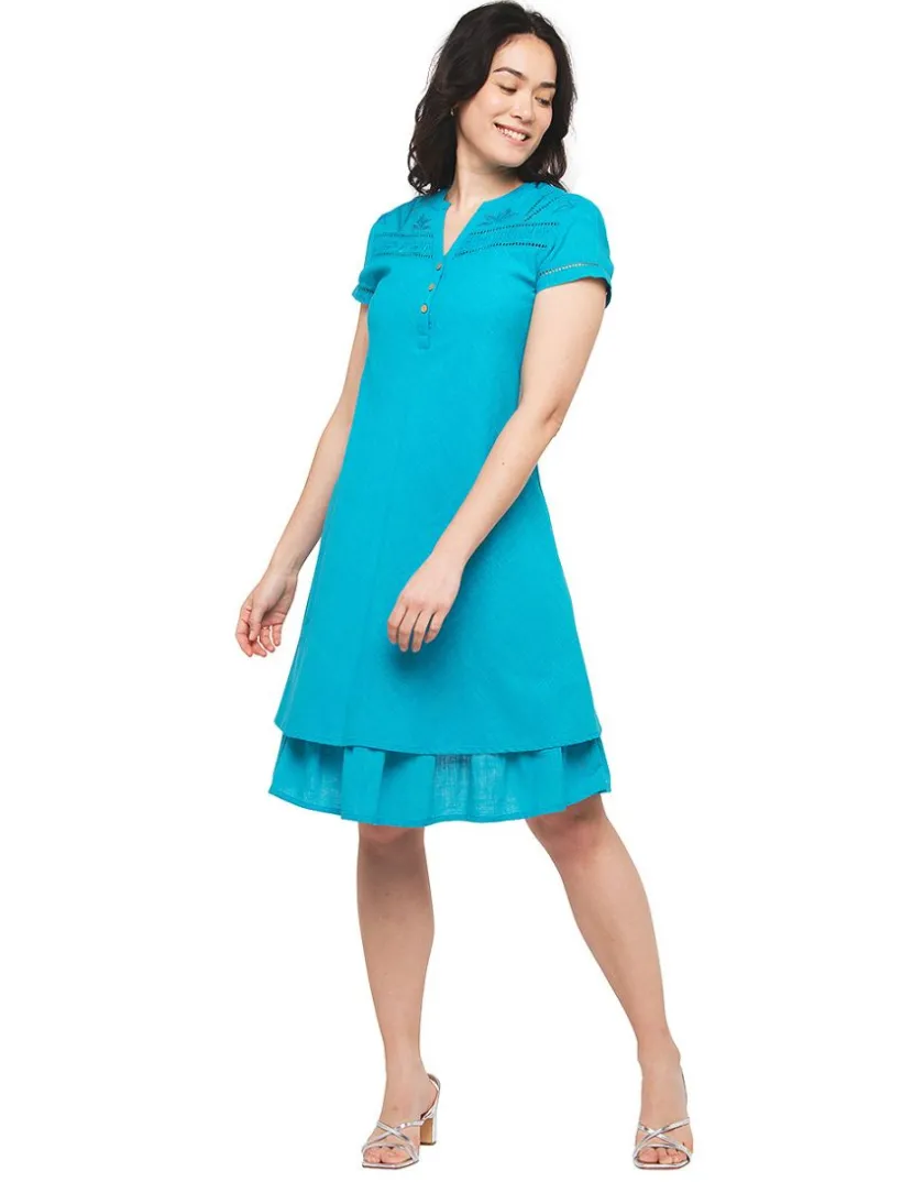 Hot Robe ajourée bleu coton Robes|Robes & Jupes