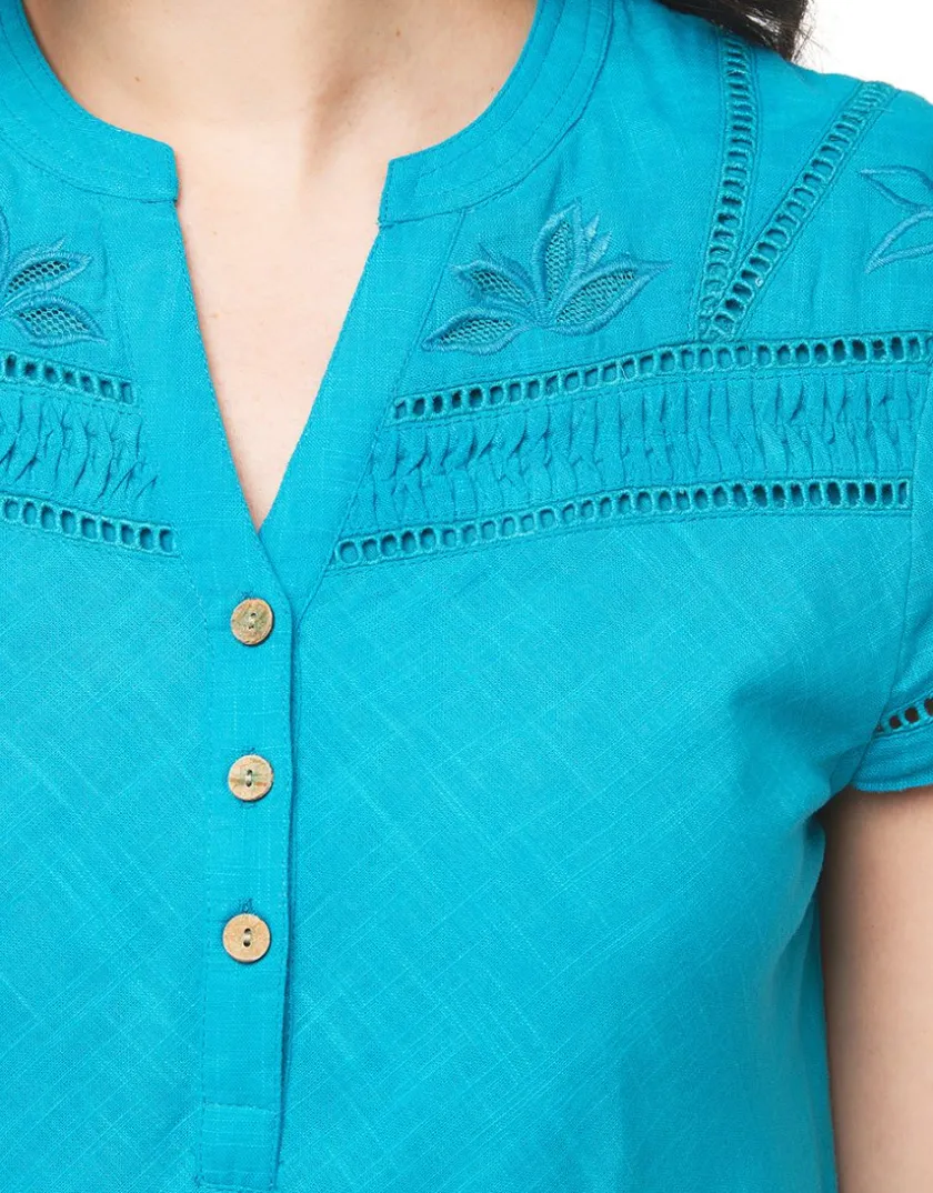 Hot Robe ajourée bleu coton Robes|Robes & Jupes