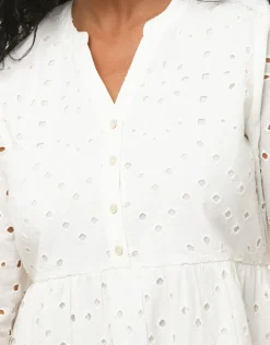 Hot Robe blanche broderies Robes|Robes & Jupes