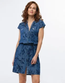 Sale Robe bleu lyocell Robes|Robes & Jupes
