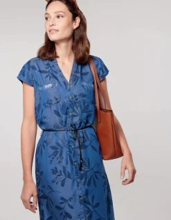Sale Robe bleu lyocell Robes|Robes & Jupes