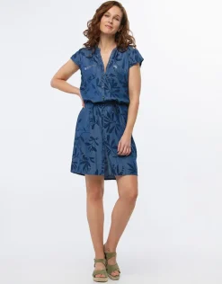 Sale Robe bleu lyocell Robes|Robes & Jupes