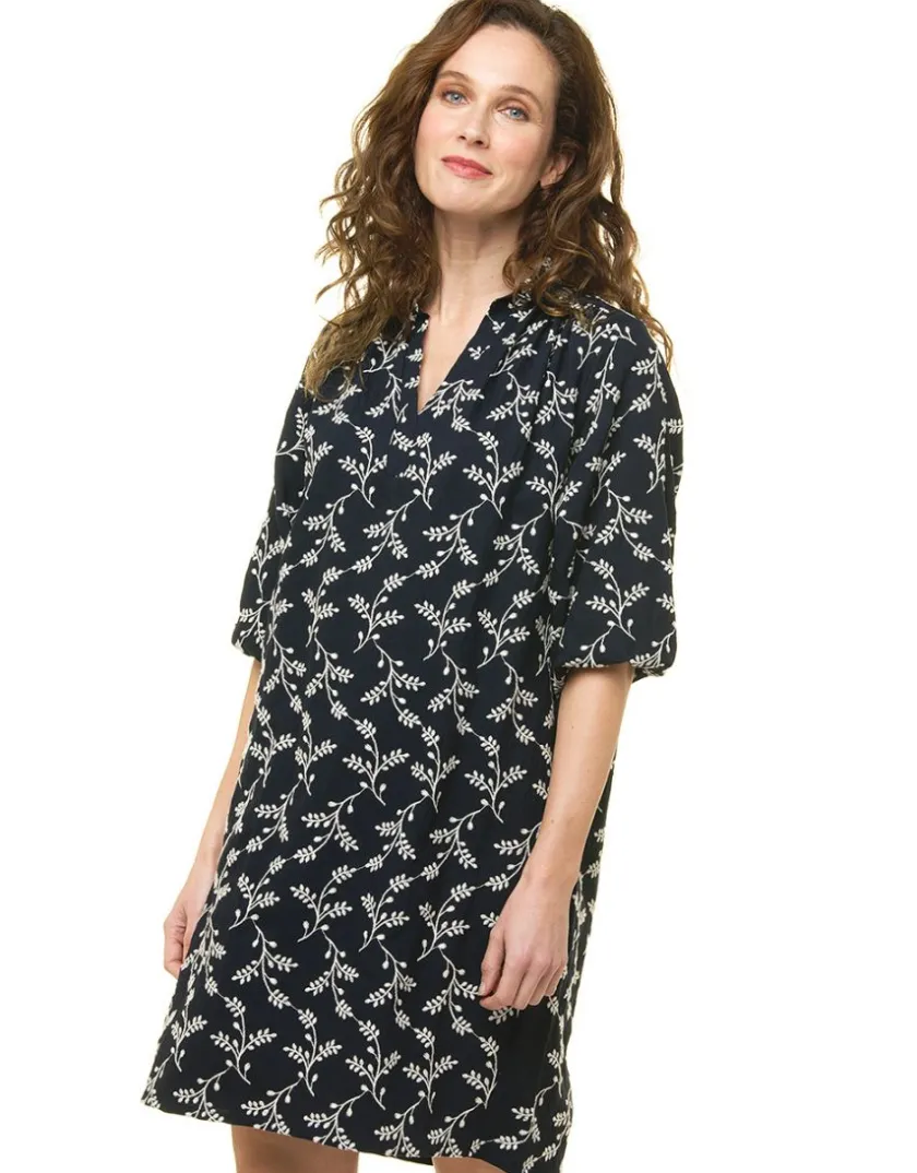 Hot Robe brodée bleu marine Robes|Robes & Jupes