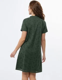 Hot Robe broderie coton kaki Robes|Robes & Jupes